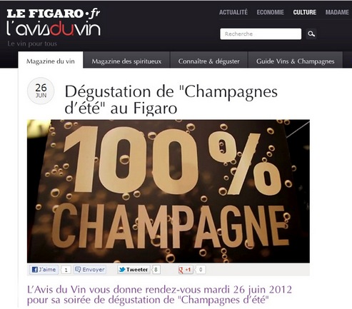 Dégustation - Champagnes d'été - Le Figaro - Tasting - Summer champagnes in Paris